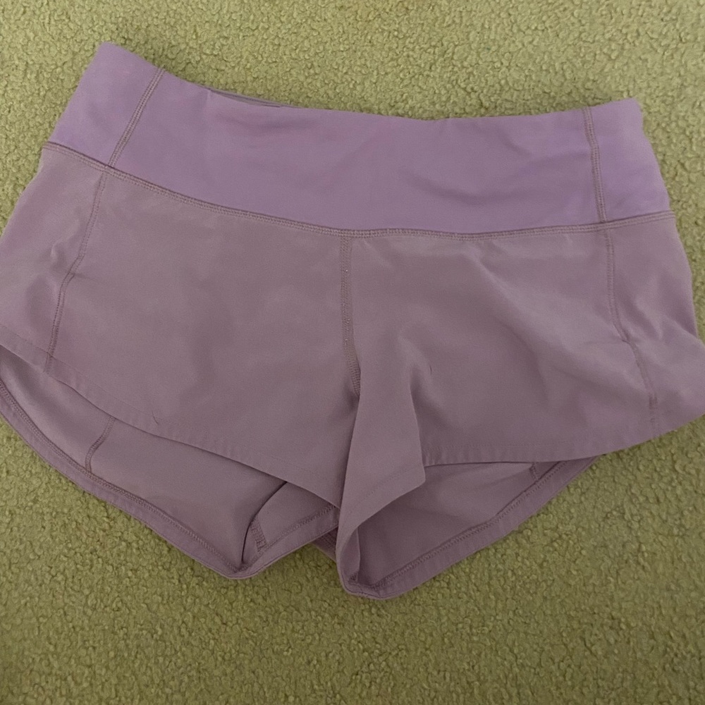 new lululemon lavender speed up shorts